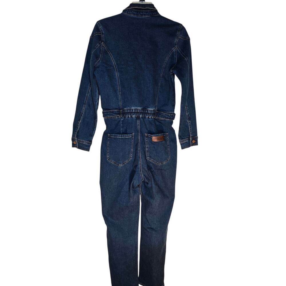 Rock & Roll Denim Womens Small Denim Long Sleve Jumpsuit Boiler Suit Blue Retro - Picture 4 of 8